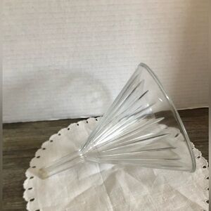 Vtg Large Ribbed Glass Funnel